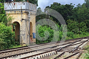 Water tower and railway line at Ella station - Sri lanka photo